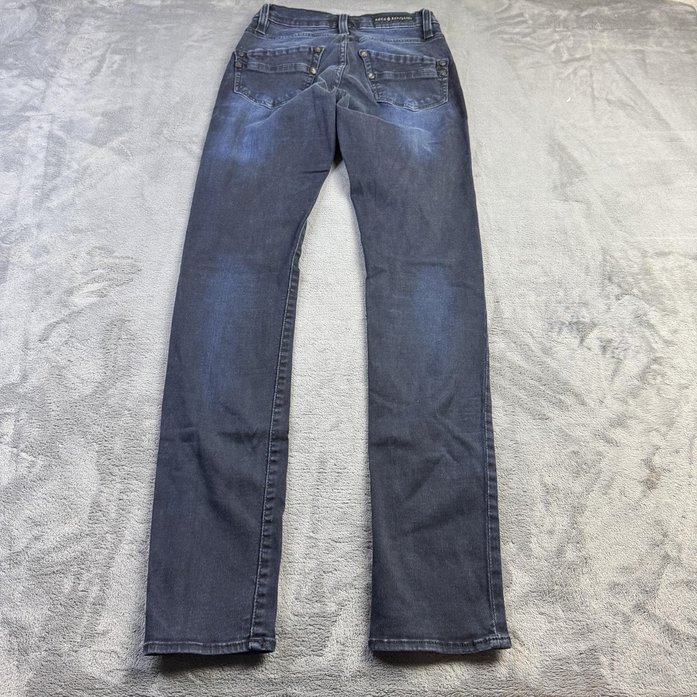Rock & Republic Berlin Jeans Womens 2 Dark Wash Gray Mid‎ Rise Stretch Straight
